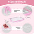 3 Pack Bag(3 Pink Extra Large Zippered Hard Shell Pouch,Clear Plastic Case,Hard Sided Case for Storage Bags,Portable