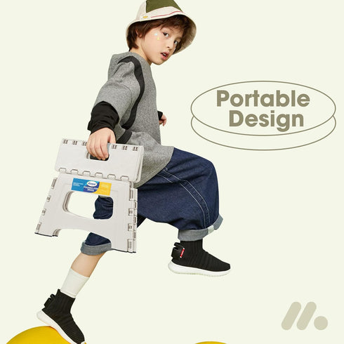 9" 300 lbs,Non-Slip Grey,1PC Korpai Upgrade Folding Step Stool for Adults and Kids Holds Up to Folding Stools