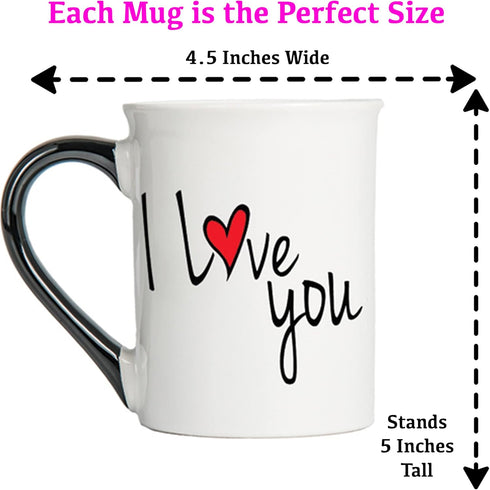Wedding Gifts for Couples, Set of 2 I Love You More Coffee Mugs, Engagement Gift Ideas for Men/Women