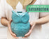 Comfify Decorative Owl Utensil Holder, Aqua Blue Ceramic Cookware Crock & Organizer, 5” x 7” x 4” Size
