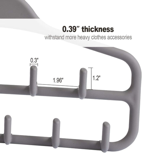 ELONG HOME 2 Pack Belt Hanger, Gray Sturdy Organizer with 360 Degree Swivel, 11 Large Hooks for Closet