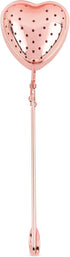 Pinky Up Heart Shaped Tea Ball, Reusable Loose Leaf Tea Infuser, Stainless Steel, Rose Gold