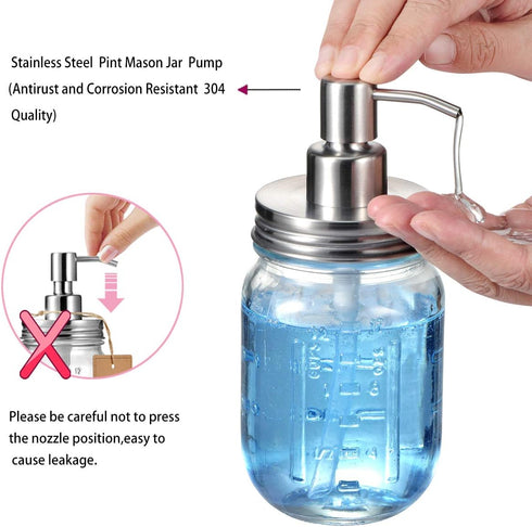 Mason Jar Bathroom Accessories Lids Set (4pcs) - Jars Not Included - Soap Dispenser, Toothbrush Holder, Apothecary Lids
