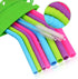 Walfos Reusable Silicone Straw, 2 Size Flexible Drinking Straws for Smoothies, BPA Free, 4 Wide + 4 Regular