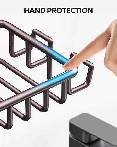 Nieifi Soap Dish Holder with 4 Hooks, Stainless Steel Bronze Adhesive for Shower, Bathroom