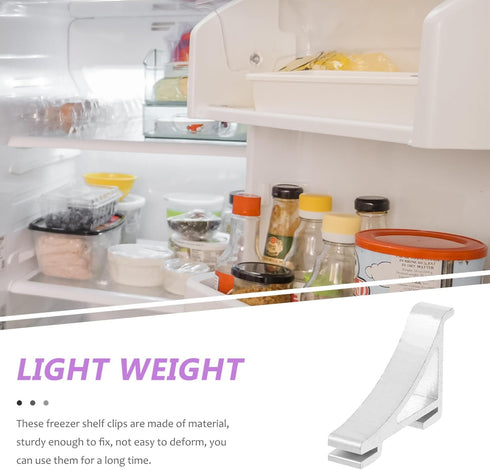 8pcs Refrigerator Shelf Clips for Commercial Cooler Adjustable Shelves, Stainless Steel