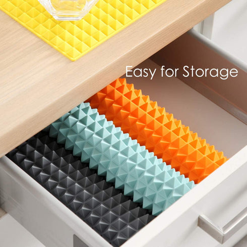 Colinda Silicone Dish and Cup Drying Mat, Extra Large Trivet for Hot Dishes, 16" x 11.5", Orange