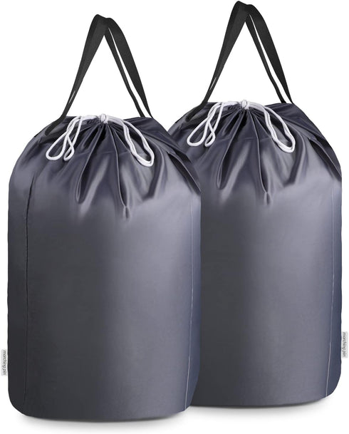 MCleanPin 140L Washable Laundry Bags with Handles, Dirty Clothes Storage for College Dorm or Travel, 2 Pack (Elegant