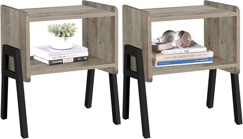 Set 2, TB01BG039 TUTOTAK Nightstnd, of Stackable End Tables, Side Table, Bedside Tables with Open Storage Shelf