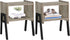 Set 2, TB01BG039 TUTOTAK Nightstnd, of Stackable End Tables, Side Table, Bedside Tables with Open Storage Shelf