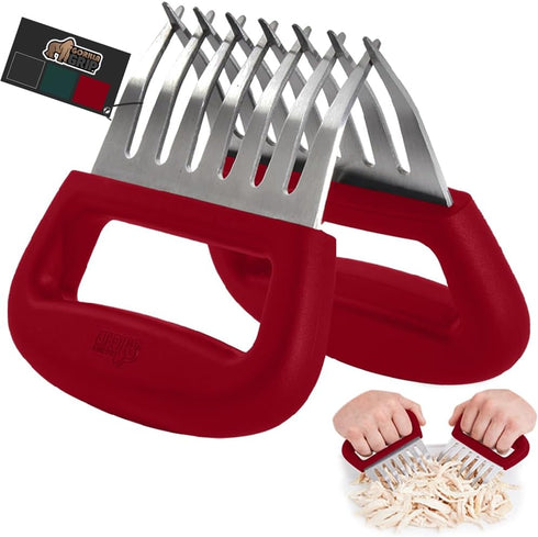 Gorilla Grip Oversized Stainless Steel Meat Shredder Claws for Shredding Chicken, Pulled Pork, and Meats
