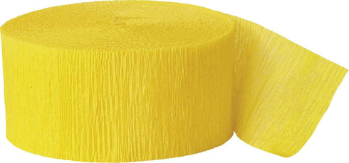 Yellow Crepe Paper Roll Streamer, 81 ft, Perfect for Parties & Events