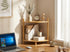 2-Tier Expandable Bamboo Corner Shelf Stand,Corner Bookshelf, Display Storage Shelves with Open Shelves