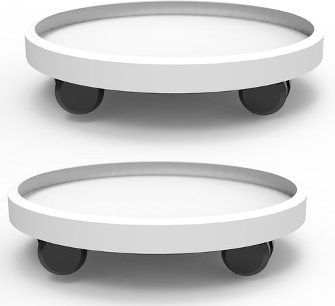 WanderingDonkey 2 Pack of 12.6 Inch Heavy Duty Plant Caddy with Wheels,Rolling Plant