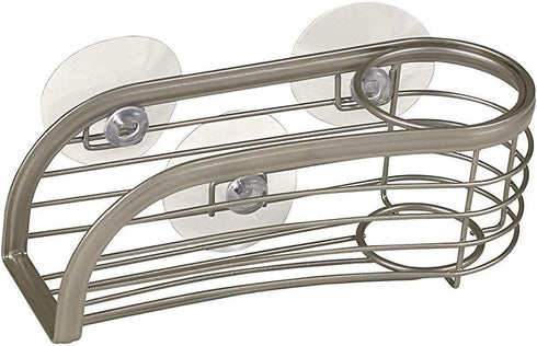 Spectrum Diversified Ashley Dish Brush & Sponge Holder for Kitchen Sink, Stylish Organizer with Suction Cups