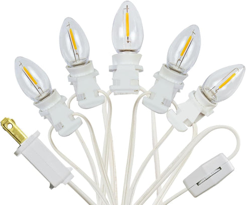 5 Base C7 String Bulbs Christmas Village Light Accessory Cord with 5