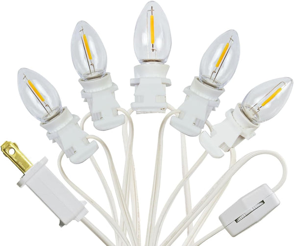 5 Base C7 String Bulbs Christmas Village Light Accessory Cord with 5