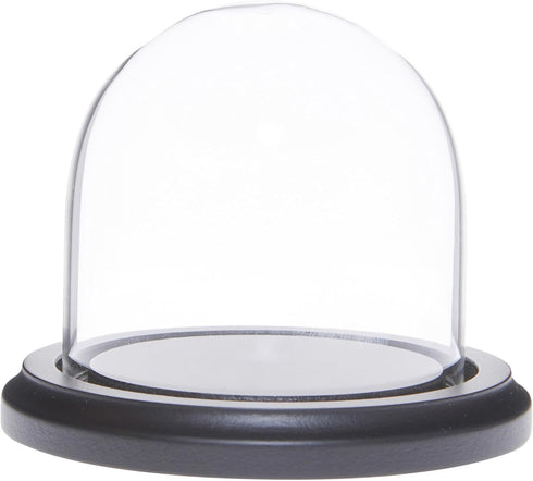 Plymor Glass Display Dome Cloche 3" x 3" (Black MDF Wood Base)