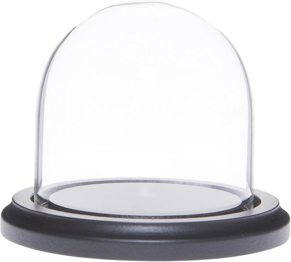 Plymor Glass Display Dome Cloche 3" x 3" (Black MDF Wood Base)
