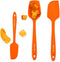 Chef Series 3 Piece Silicone Spatula Set - 600°F Heat Resistant Kitchen Scrapers for Cooking, Orange