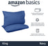 Amazon Basics 400 Thread Count Cotton Pillow Cases, King, Navy - Set of 2, 40" L x 20" W, Pillows Not Included