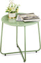Outvita Indoor and Outdoor Side Table, Small Patio Side Table, Metal Round