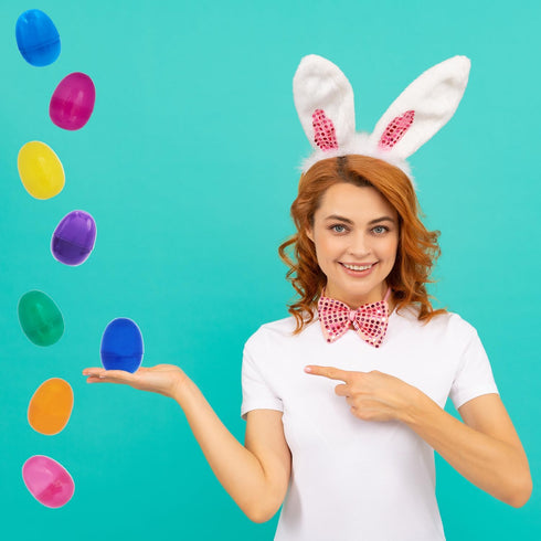The Dreidel Company 2.3" Fillable Easter Eggs (50 Pack), Colorful Bright Plastic Eggs for Easter Egg Hunt