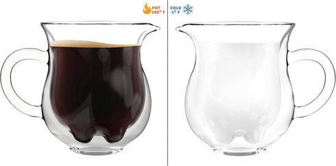 LEMONSODA Insulated Double Wall Milk Pitcher - Cute Cow Design Creamer, Tea, Milk, Coffee Pitcher (250 mL)