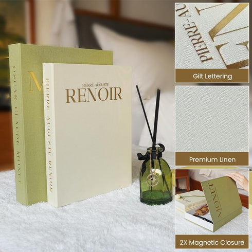 Set 2 Aesthetic Decorative Books - of Linen Fake Books Enhance Your Coffee Table, Home Decor, Living Room, Bookshelf