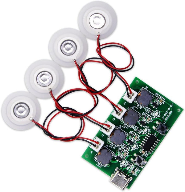 DIY Four-Spray Humidifier Module Kit, 1Pcs Versatile Mist Maker with Humidifier Control Board & Atomizer Driver