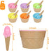 Hbaushun 6 Pack Set Frozen Summer Plastic Ice Cream Bowls with Spoons,Reusable Plastic ice Cream Cups,Cartoon Candy