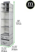 Closet 7 Shelves/3 mDesign Fabric Hanging Organizer - Over Rod Storage - Removable Drawers for Baby Nursery Bedroom