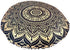 32" Gold Mandala Barmeri Large Floor Pillow Cover - Hippie Decorative Zipped Pouf Ottoman (Gold Black)
