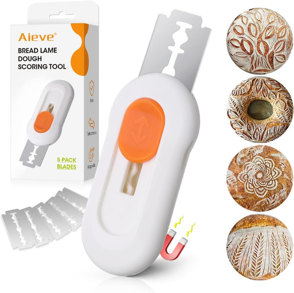 AIEVE Bread Lame Dough Scoring Tool, Extractable & Magnetic Sourdough Scoring Tool