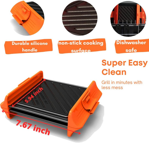 Microwave Sandwich Maker, Panini Press Grill Tray Crisper, Fast and Dishwasher Safe