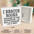 NKBINLILI I Rescue Books Library Bookshelf Wood Box Decor Accessories Sign, Bookish Wooden Box Sign Decor, Book Lovers