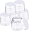 SATINIOR 6 Pack 3 oz Plastic Jars Containers with Lids, Refillable Leakproof Round Empty Jars for Organizing
