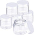 SATINIOR 6 Pack 3 oz Plastic Jars Containers with Lids, Refillable Leakproof Round Empty Jars for Organizing