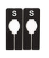 NAHANCO QSDBWKIT2 Black Rectangular Clothing Size Dividers with White Print for XS-XL, Kit of 25