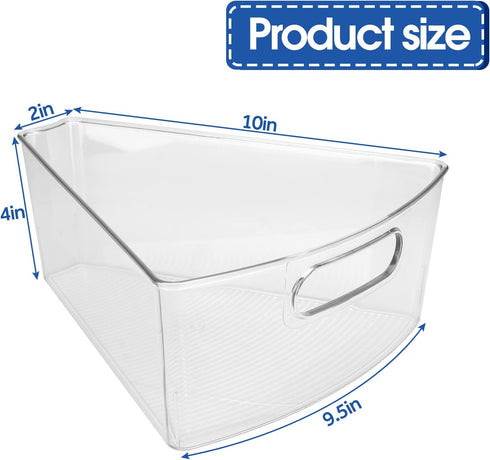 URALFA Lazy Susan Organizer Bins, Clear Turntable for Corner Kitchen Storage, 1/8 Wedge-BPA Free, 8 Pack