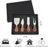 4Pcs Cheese Knife Set, Stainless Steel Knives with Acacia Wood Handle, Charcuterie Knife Set for Parties
