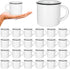 Uiifan 24 Pcs Ceramic White Coffee Mugs Bulk Vintage Espresso Mug Mini