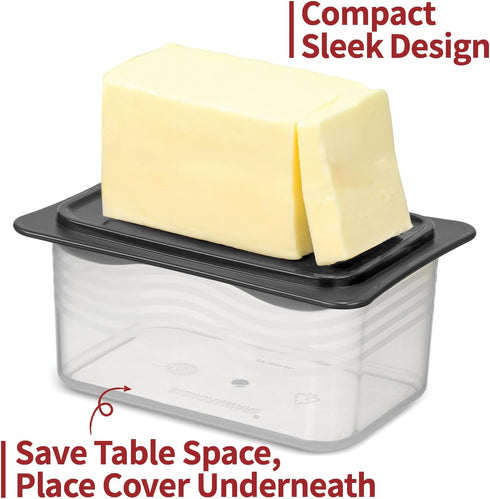 SIGNORA WARE Signoraware Wide Butter Dish with Lid Fits, Airtight, Stackable, BPA-Free Plastic, Microwave & Dishwasher