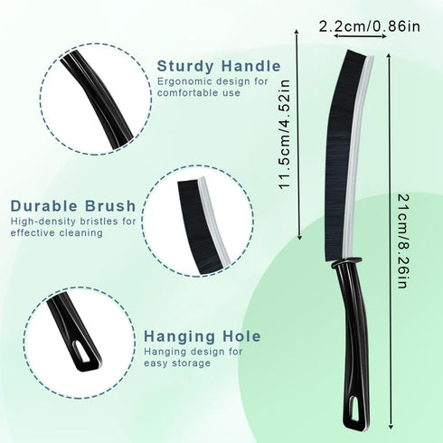 Hard Bristle Crevice Cleaning Brush, 8Pcs Multifunctional Tools for Household Use, Black