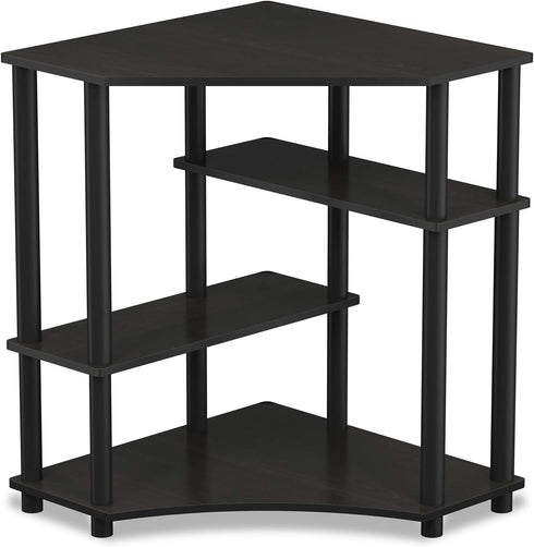 FURINNO Turn-N-Tube Space Saving Corner Desk, Espresso/Black