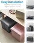 17 inch AmasSmile Storage Ottoman Foot Rest Stool, Velvet Footstool Bench, Short Ottomans Stool, Small Folding Storage