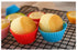 Reusable Silicone Cupcake Baking Cups, 24 Pack, 2.75 inch Non-stick Muffin Liners, 6 Rainbow Colors