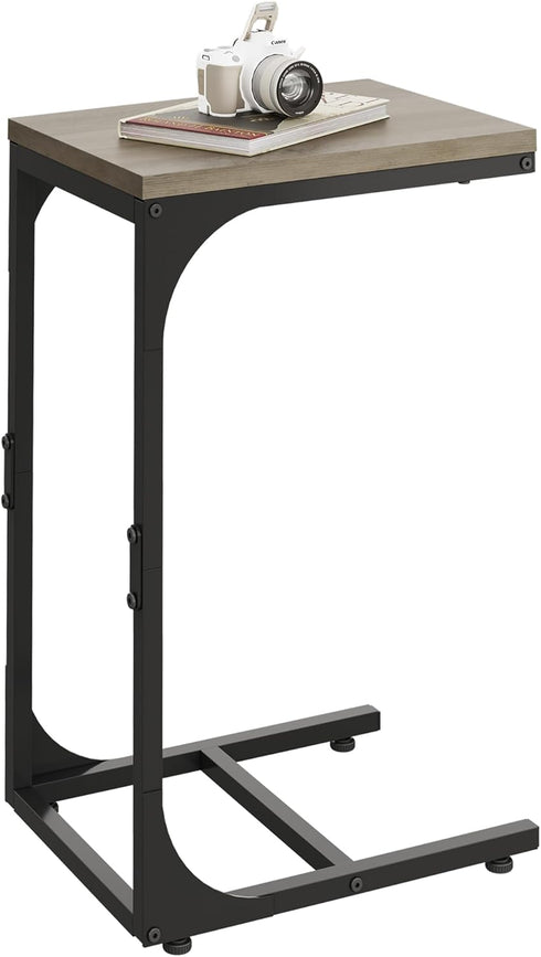 WLIVE C Shaped End Table, Small Couch Side Tables with Metal Frame,