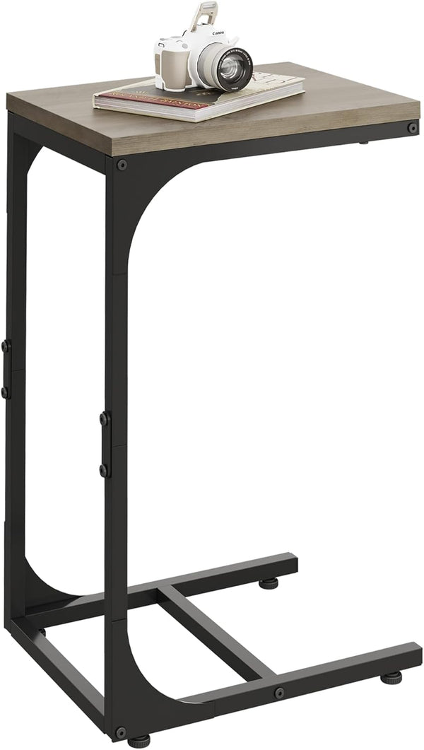 WLIVE C Shaped End Table, Small Couch Side Tables with Metal Frame,