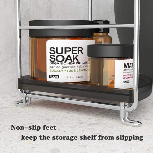 kaileyouxiangongsi 2-Tier Countertop Kitchen Spice Rack Standing Shelf, Corner Storage Shelf, Bathroom Organizer